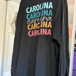 Champion Black Long Sleeve Tee with Multicolor Print